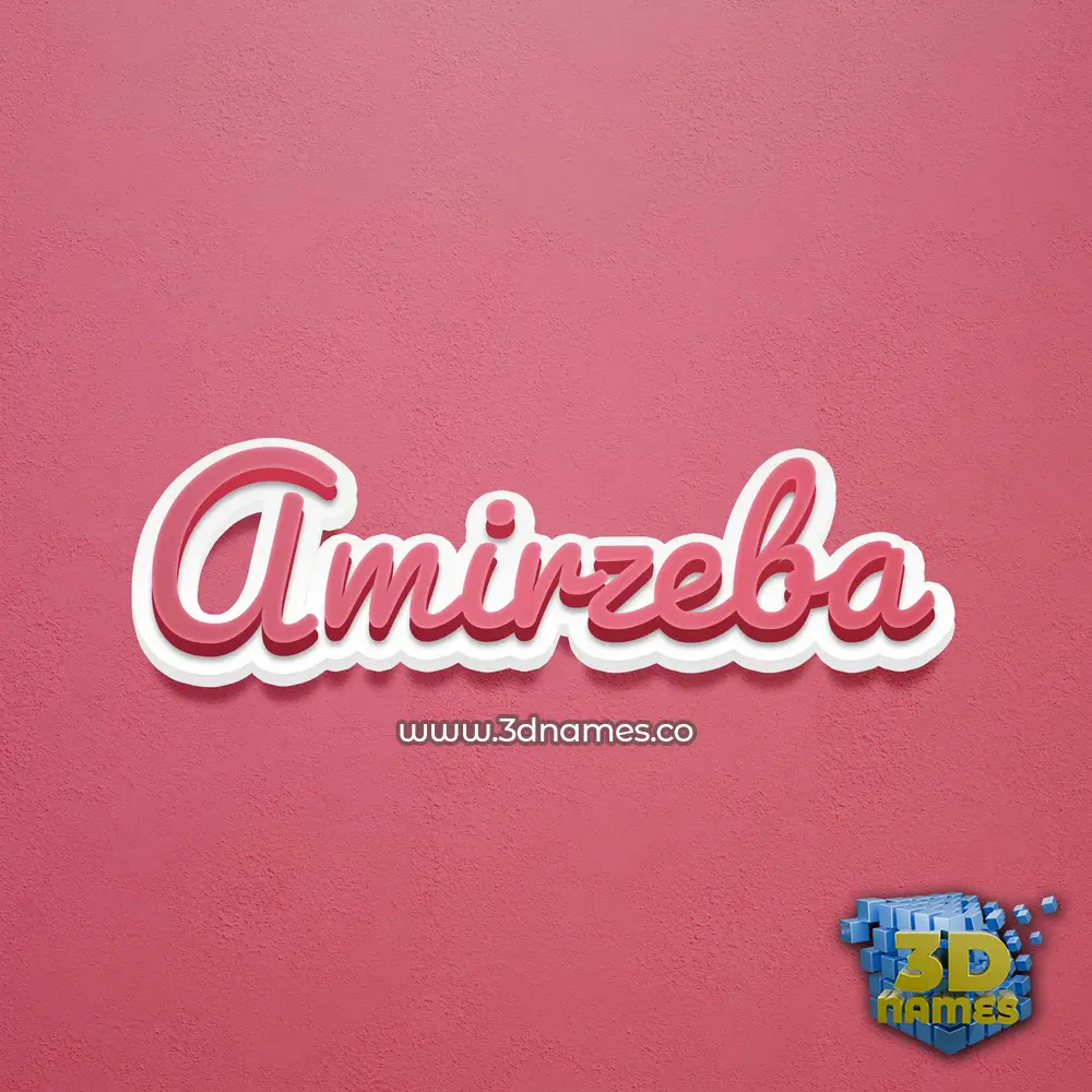 amirzeba in Red Scribble style - 3D name wallpaper
