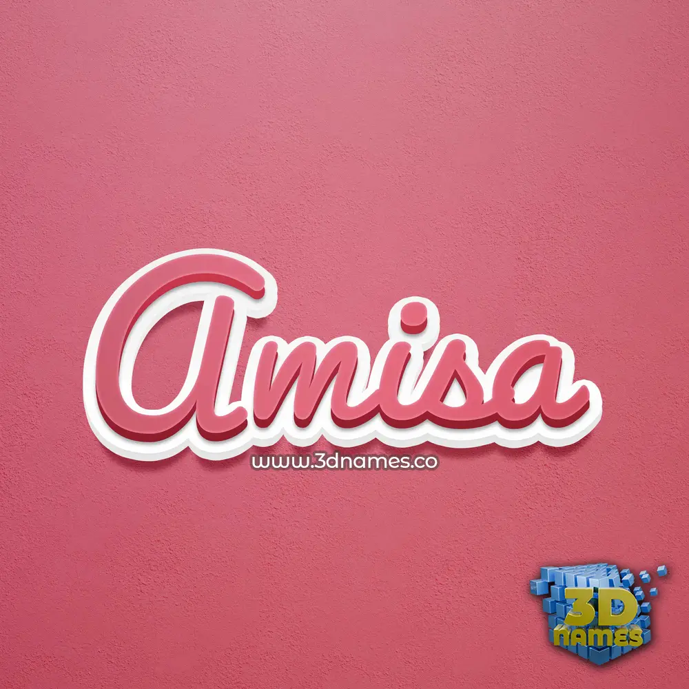 amisa in Red Scribble style - 3D name wallpaper