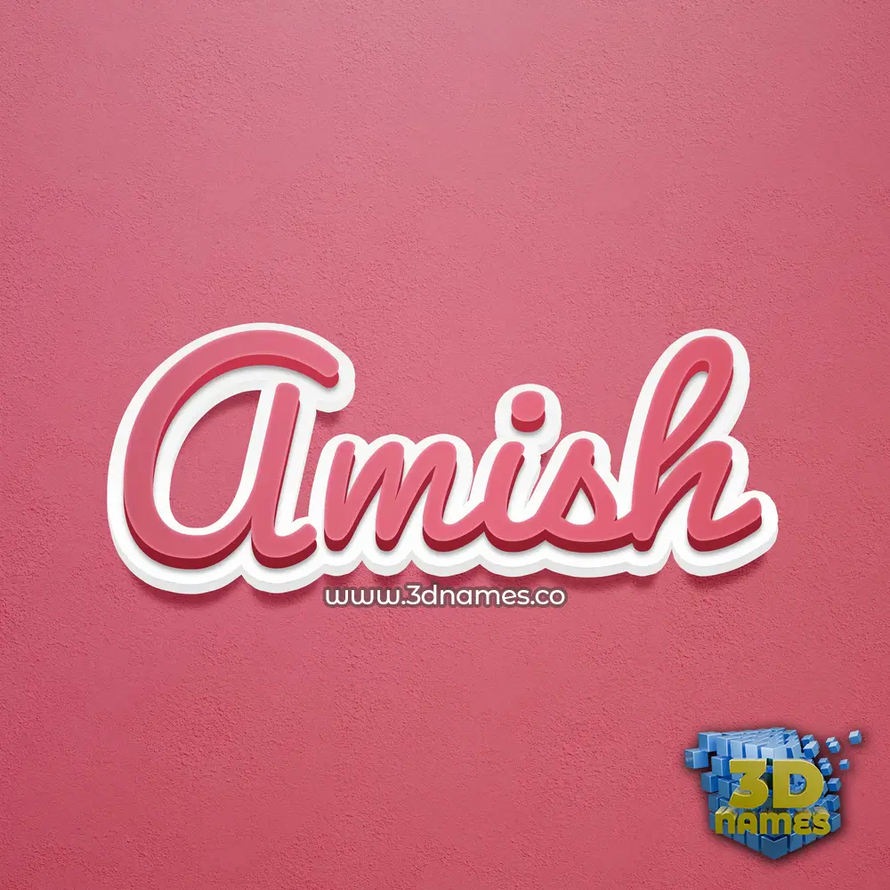 amish in Red Scribble style - 3D name wallpaper