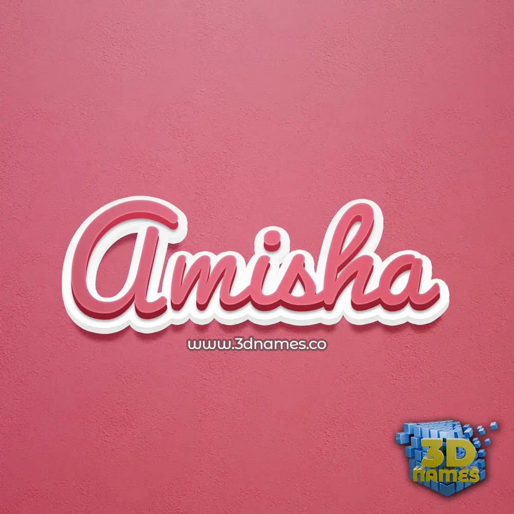 amisha in Red Scribble style - 3D name wallpaper