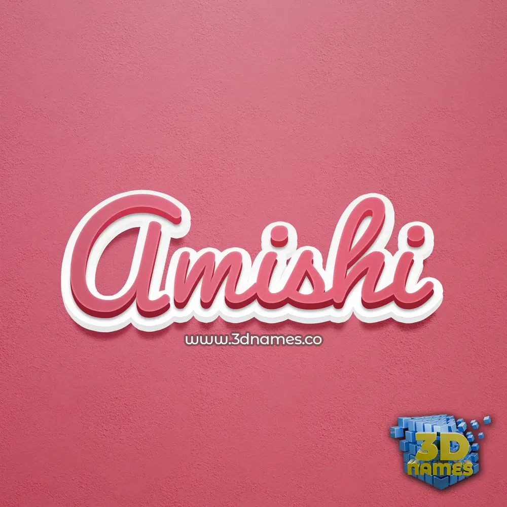 amishi in Red Scribble style - 3D name wallpaper