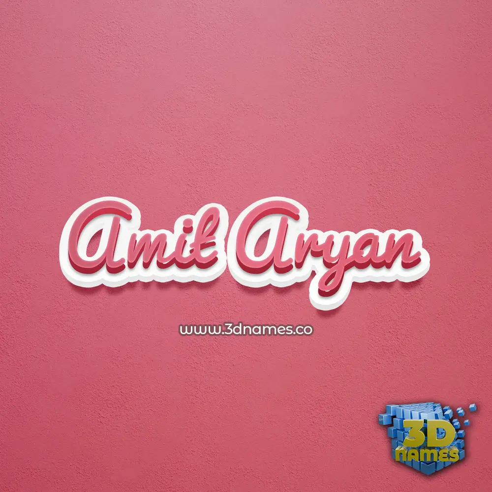 amit aryan in Red Scribble style - 3D name wallpaper