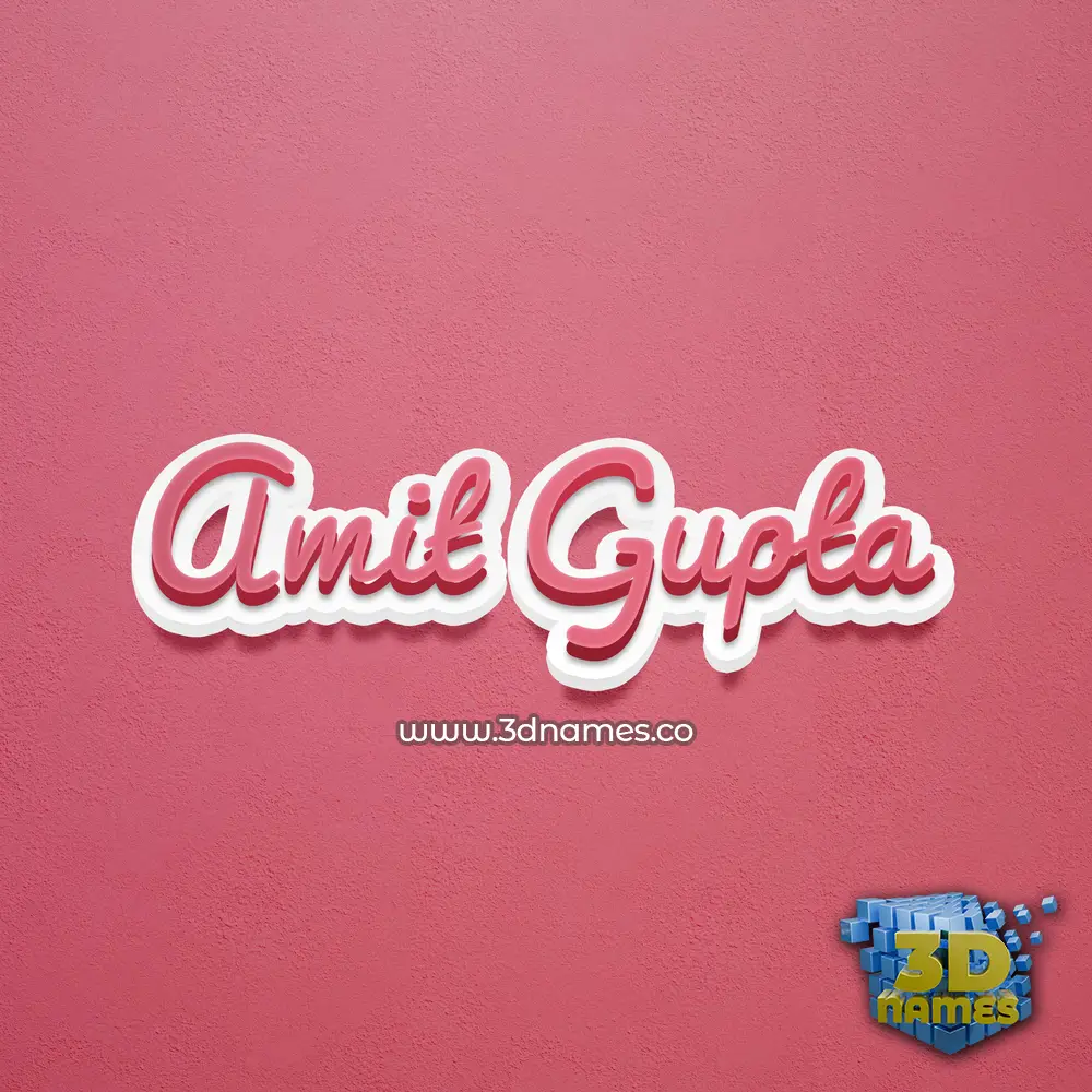 amit gupta in Red Scribble style - 3D name wallpaper