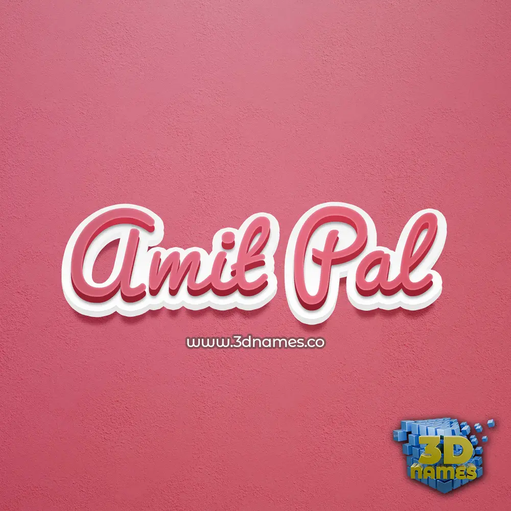 amit pal in Red Scribble style - 3D name wallpaper