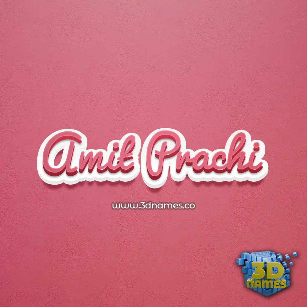 amit prachi in Red Scribble style - 3D name wallpaper