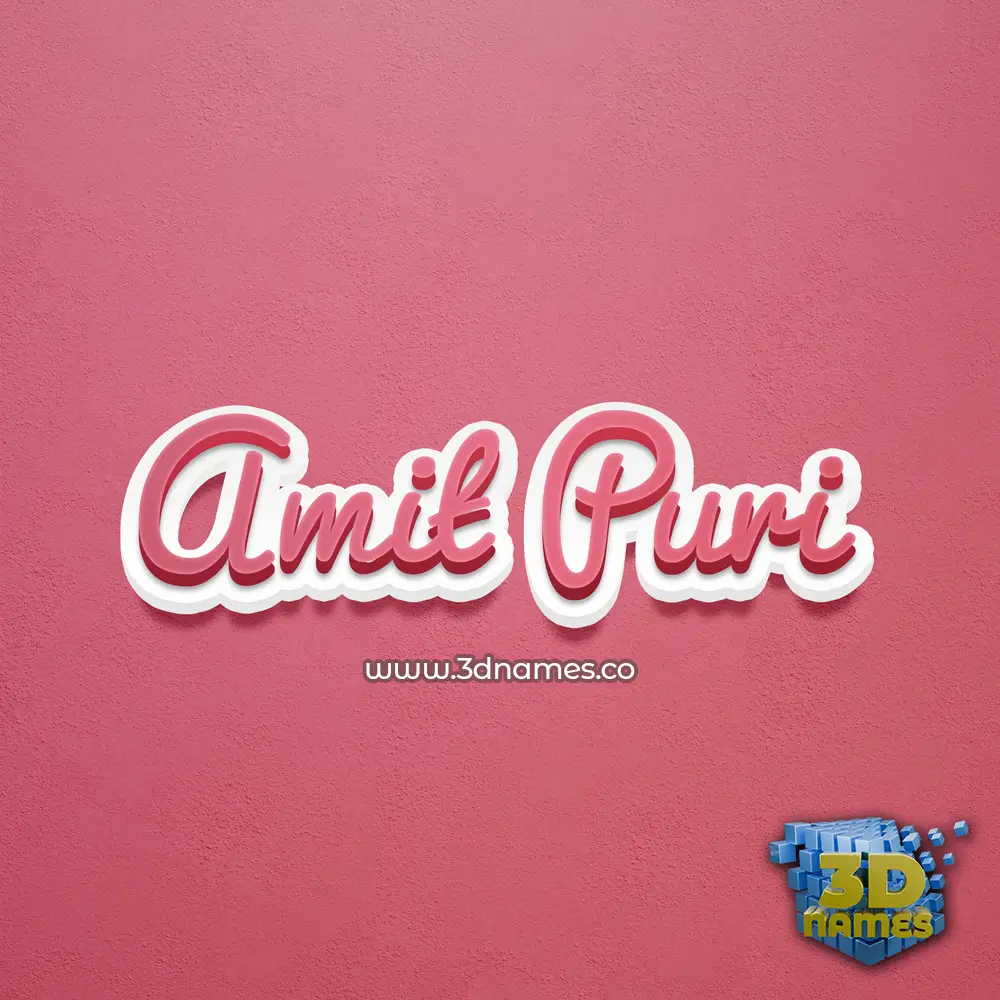 amit puri in Red Scribble style - 3D name wallpaper