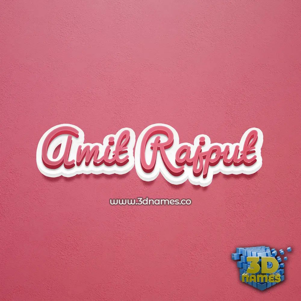amit rajput in Red Scribble style - 3D name wallpaper