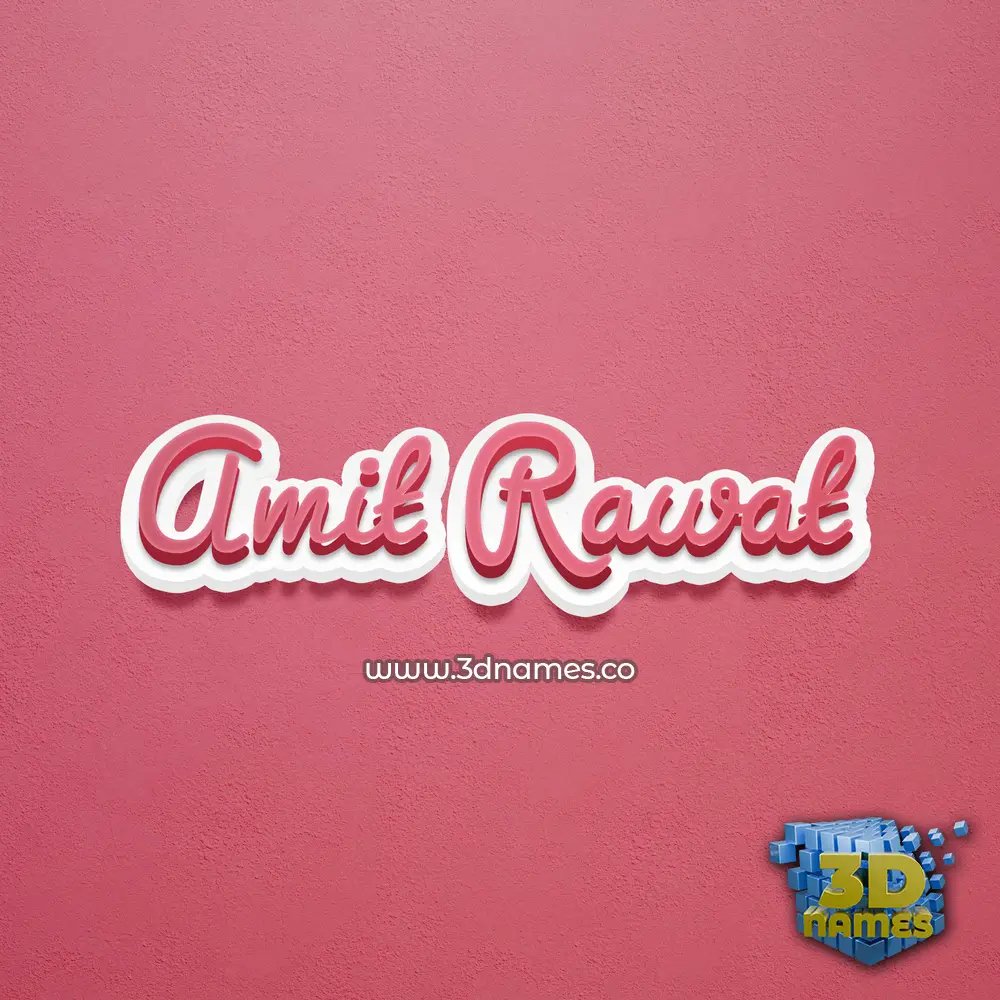 amit rawat in Red Scribble style - 3D name wallpaper