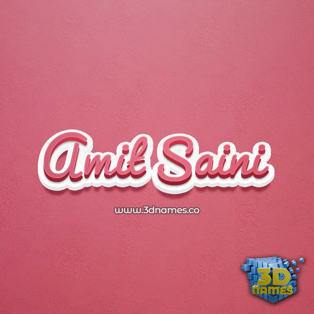 amit saini in Red Scribble style - 3D name wallpaper