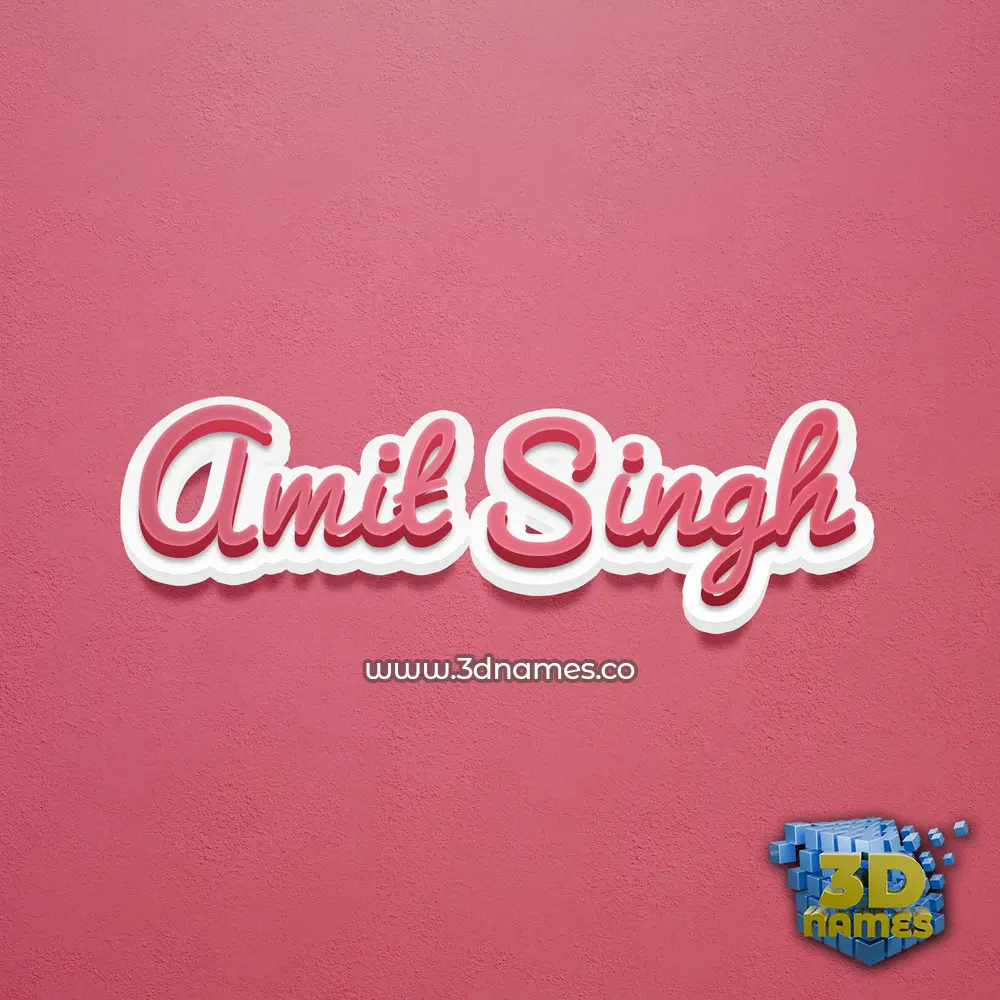 amit singh in Red Scribble style - 3D name wallpaper