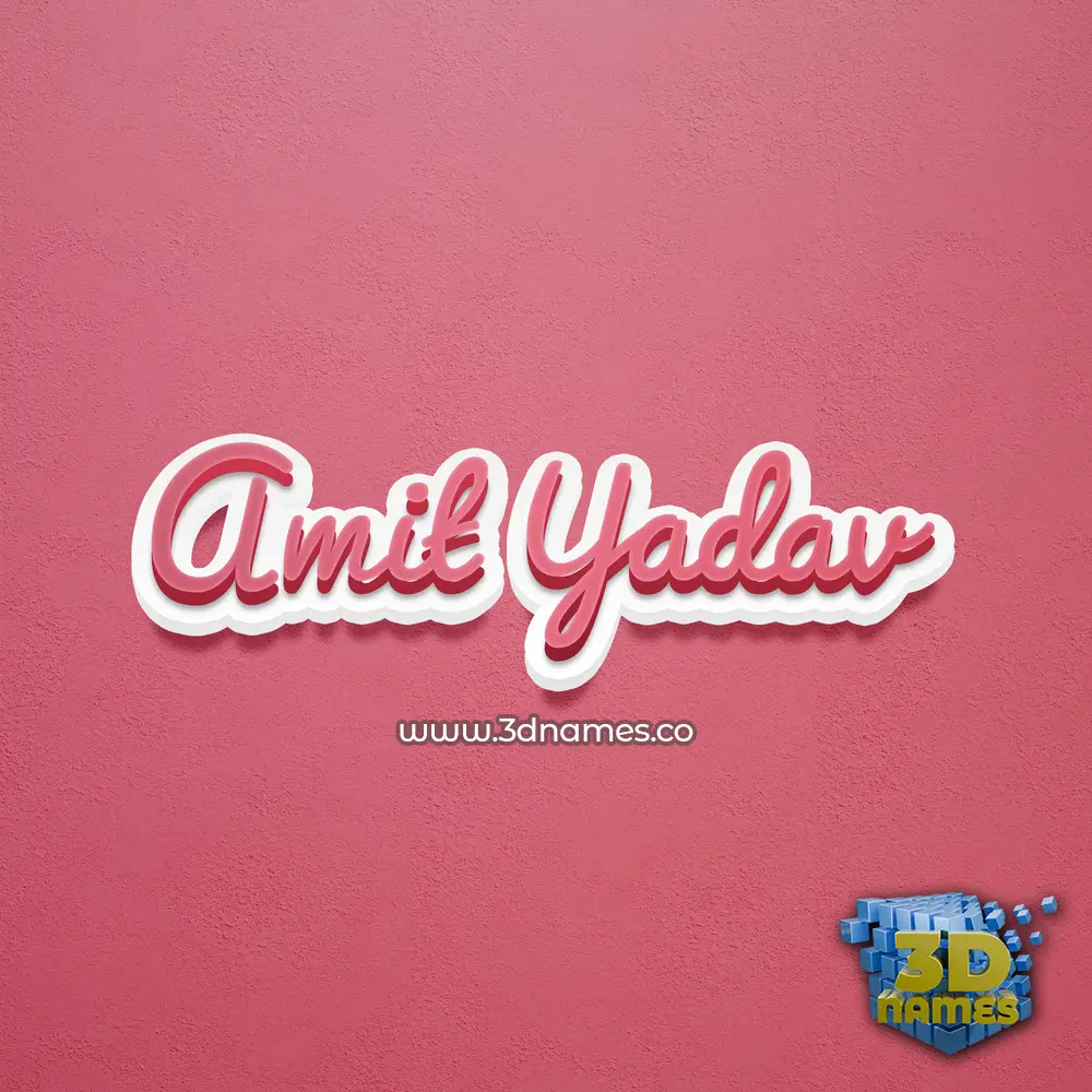 amit yadav in Red Scribble style - 3D name wallpaper