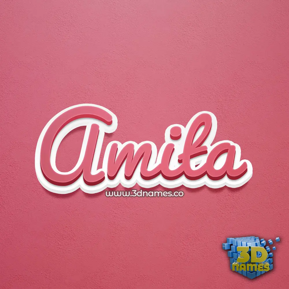 amita in Red Scribble style - 3D name wallpaper