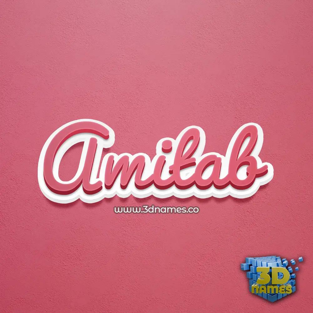 amitab in Red Scribble style - 3D name wallpaper