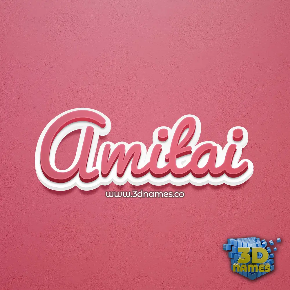 amitai in Red Scribble style - 3D name wallpaper