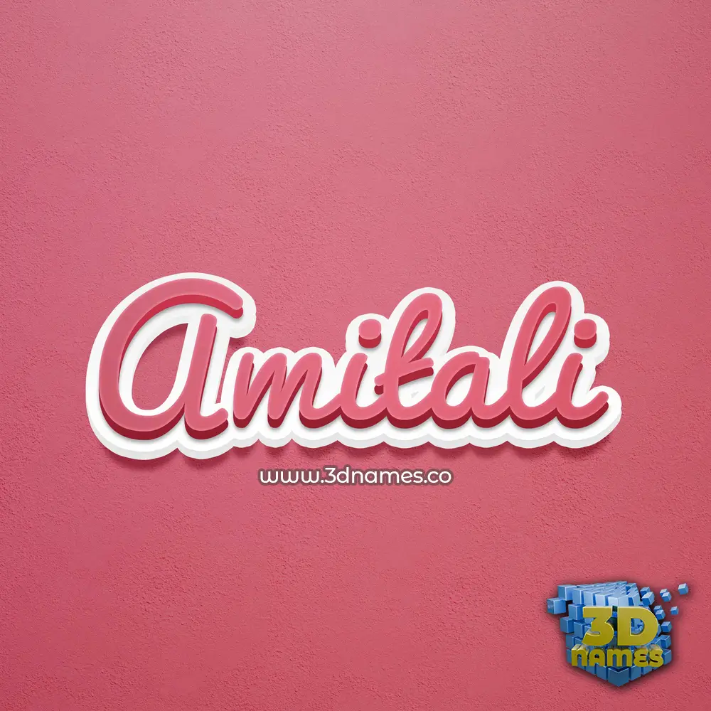 amitali in Red Scribble style - 3D name wallpaper