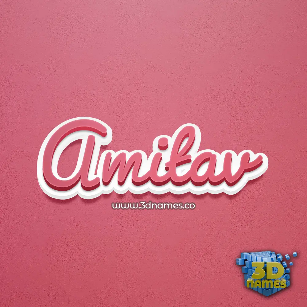amitav in Red Scribble style - 3D name wallpaper