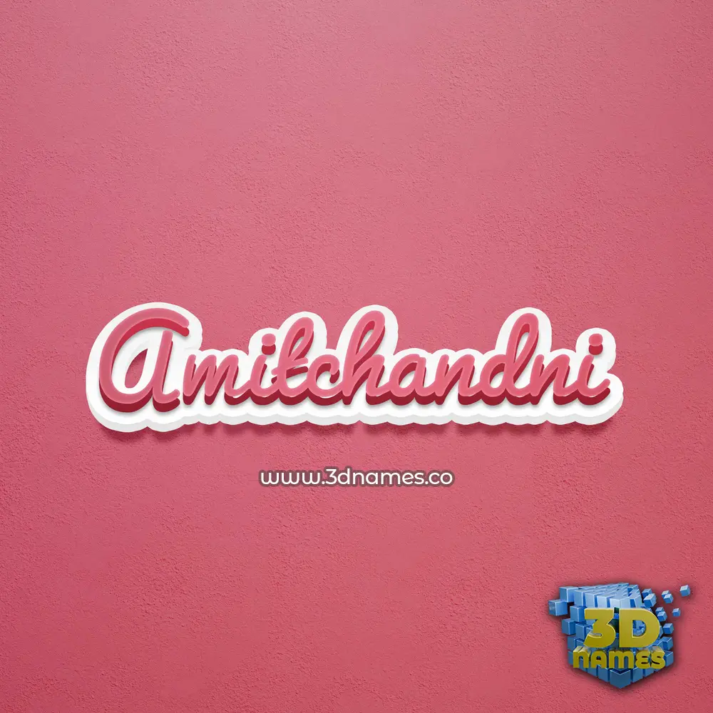 amitchandni in Red Scribble style - 3D name wallpaper