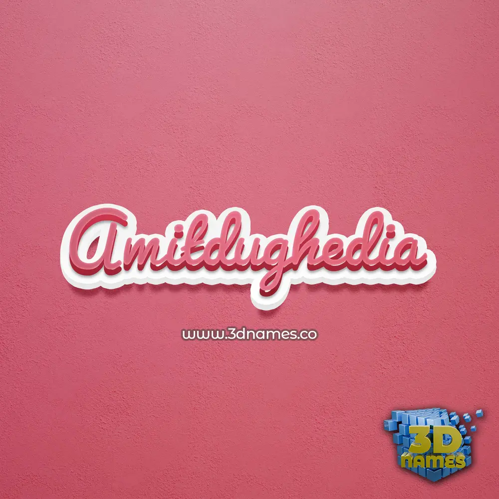 amitdughedia in Red Scribble style - 3D name wallpaper