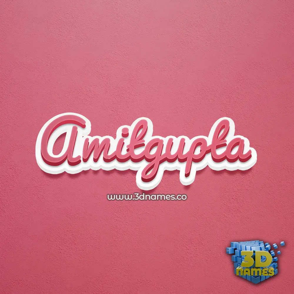 amitgupta in Red Scribble style - 3D name wallpaper