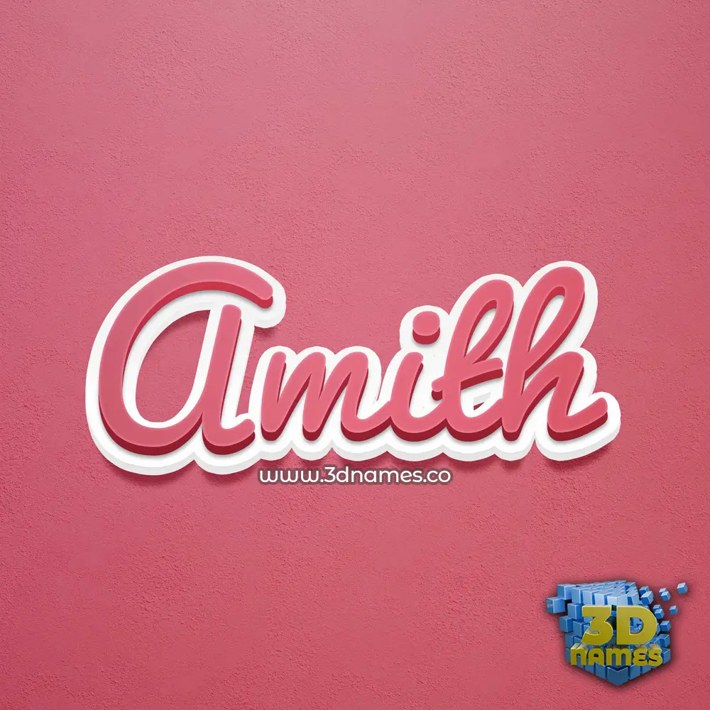 amith in Red Scribble style - 3D name wallpaper