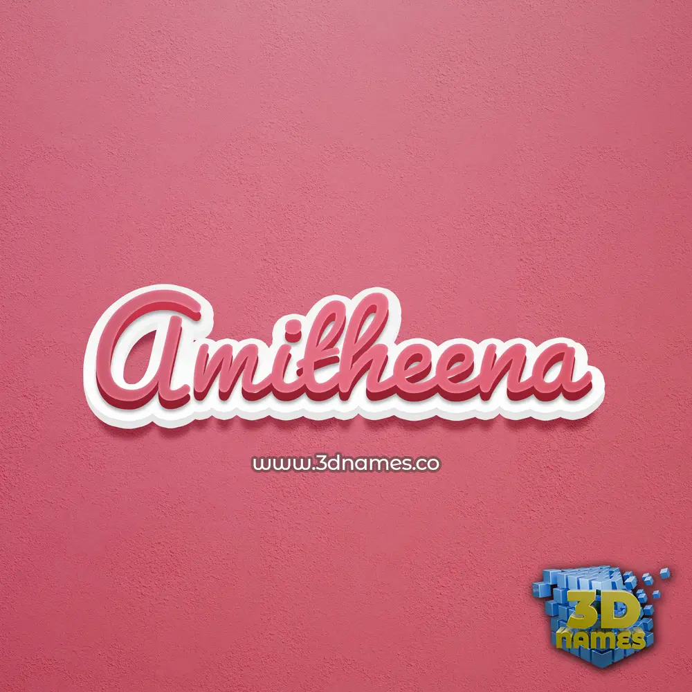 amitheena in Red Scribble style - 3D name wallpaper