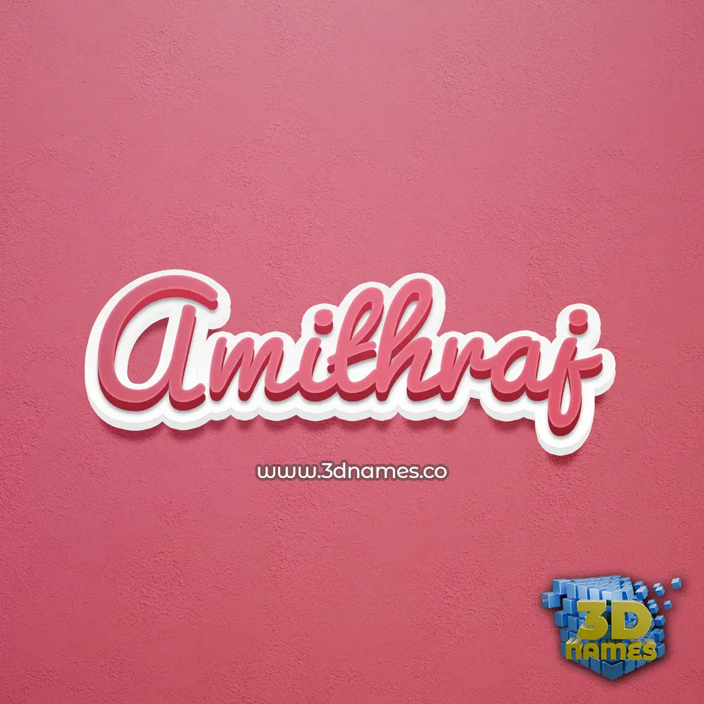 amithraj in Red Scribble style - 3D name wallpaper