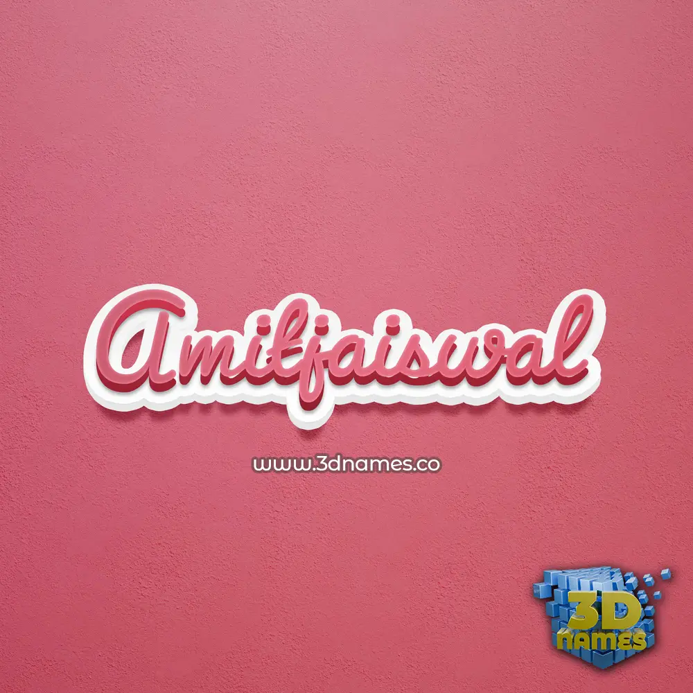 amitjaiswal in Red Scribble style - 3D name wallpaper