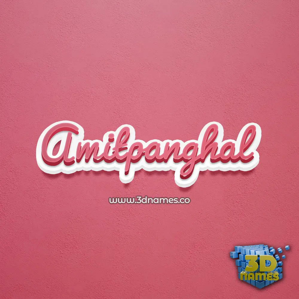 amitpanghal in Red Scribble style - 3D name wallpaper