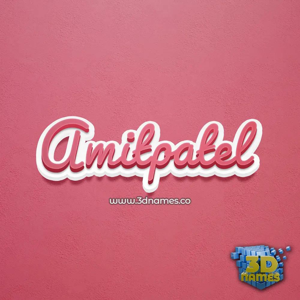 amitpatel in Red Scribble style - 3D name wallpaper