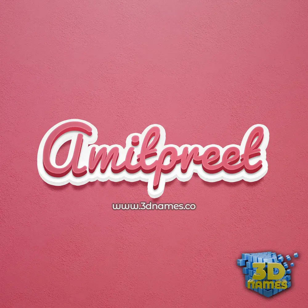 amitpreet in Red Scribble style - 3D name wallpaper