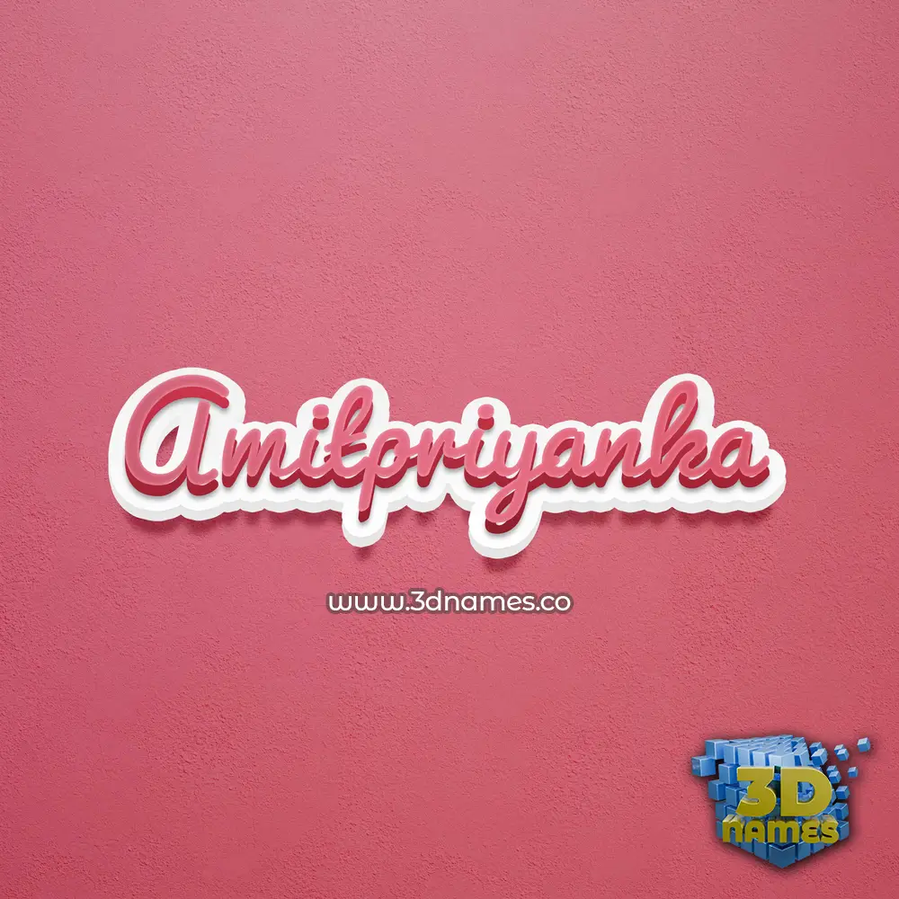 amitpriyanka in Red Scribble style - 3D name wallpaper