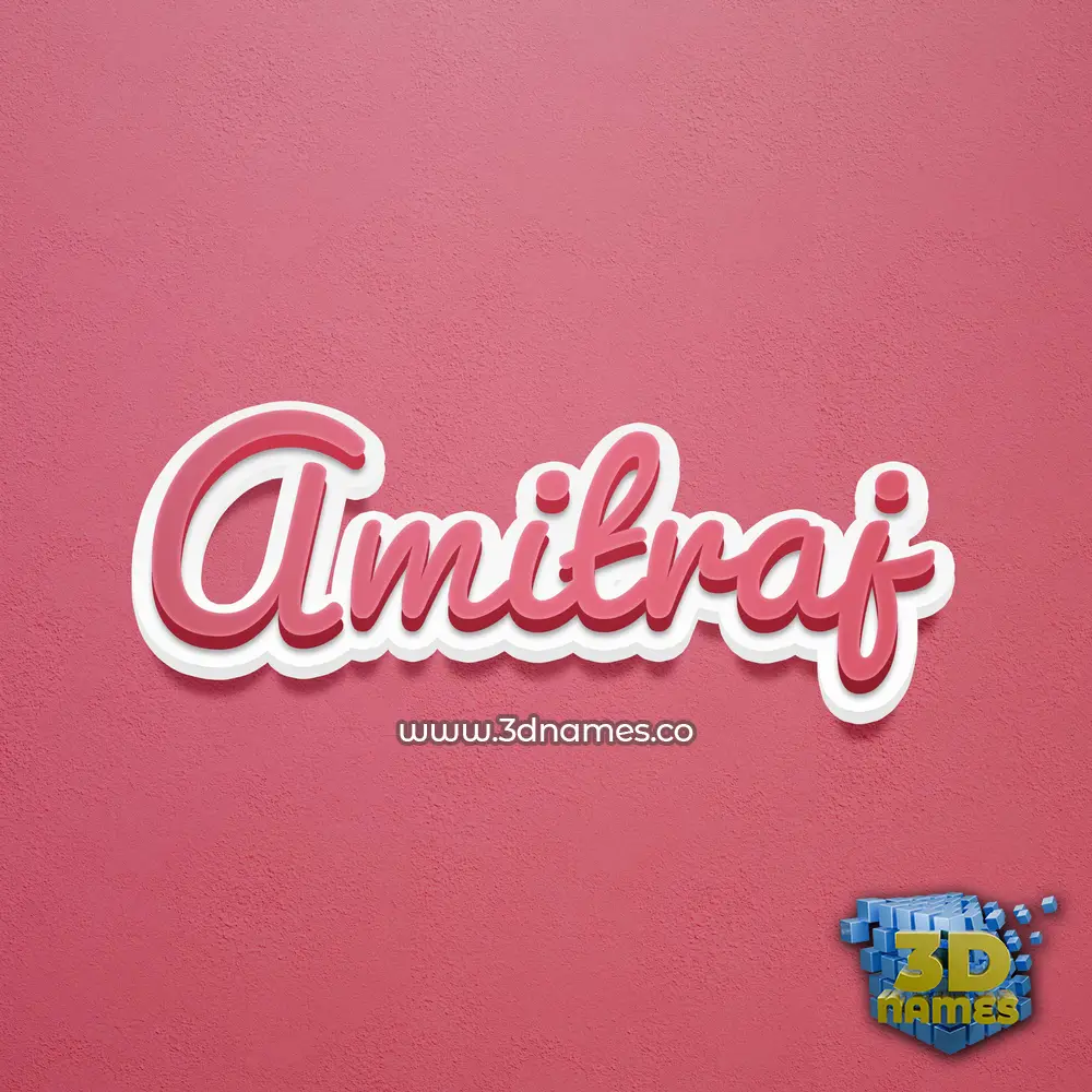 amitraj in Red Scribble style - 3D name wallpaper