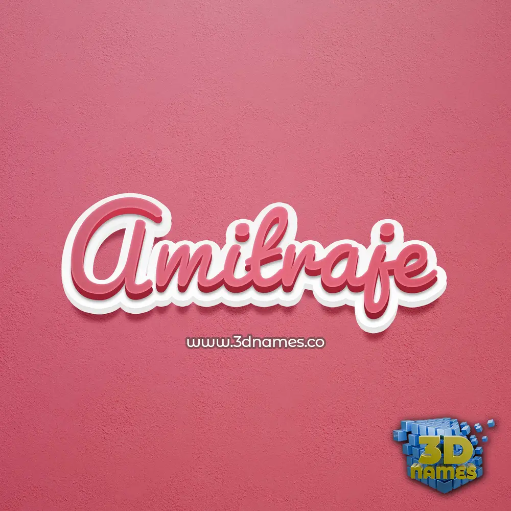 amitraje in Red Scribble style - 3D name wallpaper