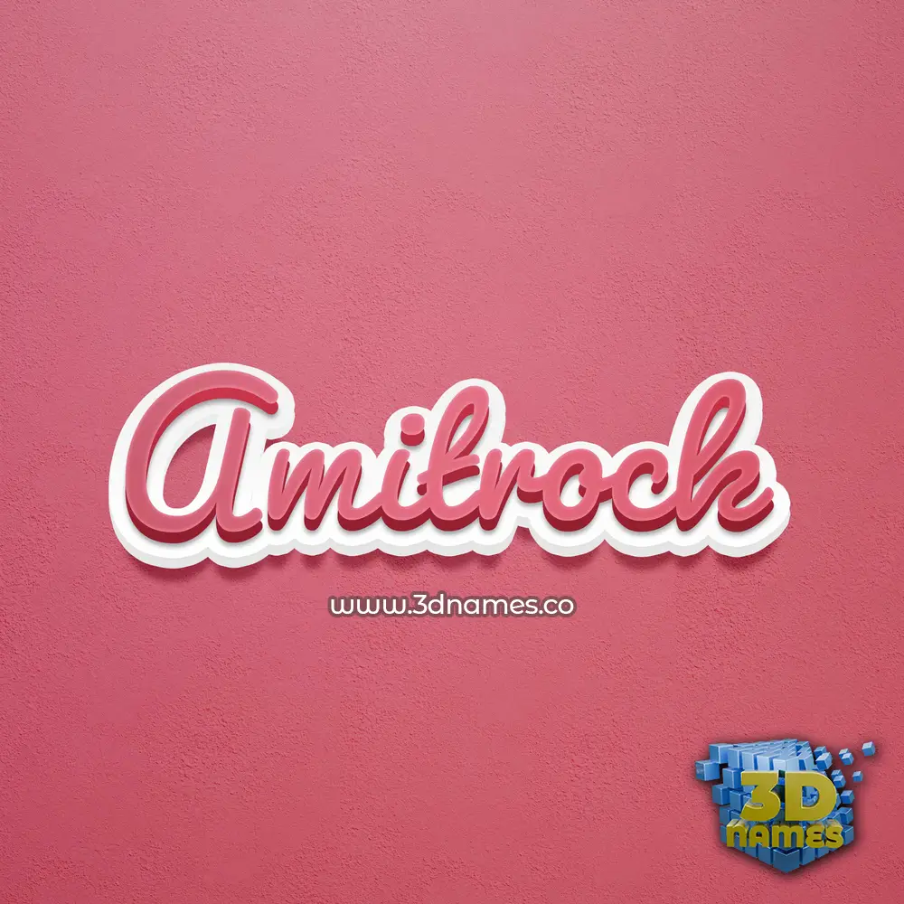 amitrock in Red Scribble style - 3D name wallpaper