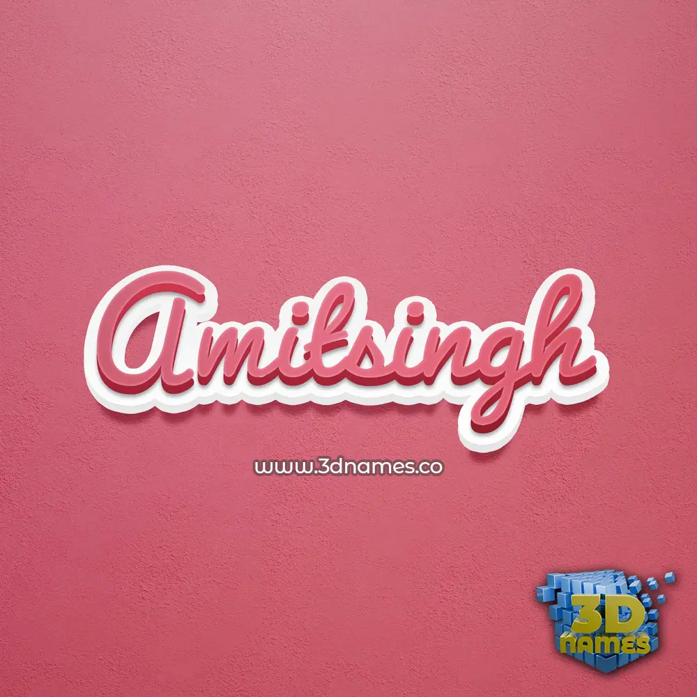 amitsingh in Red Scribble style - 3D name wallpaper
