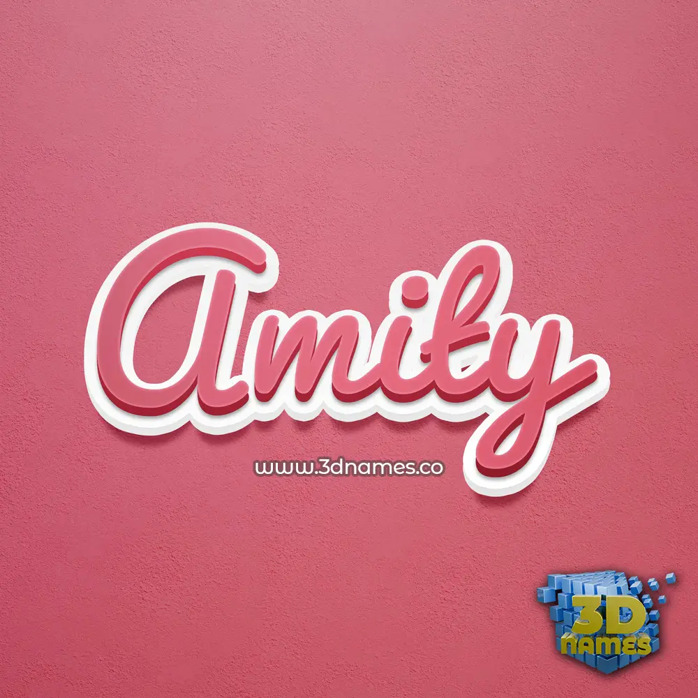 amity in Red Scribble style - 3D name wallpaper
