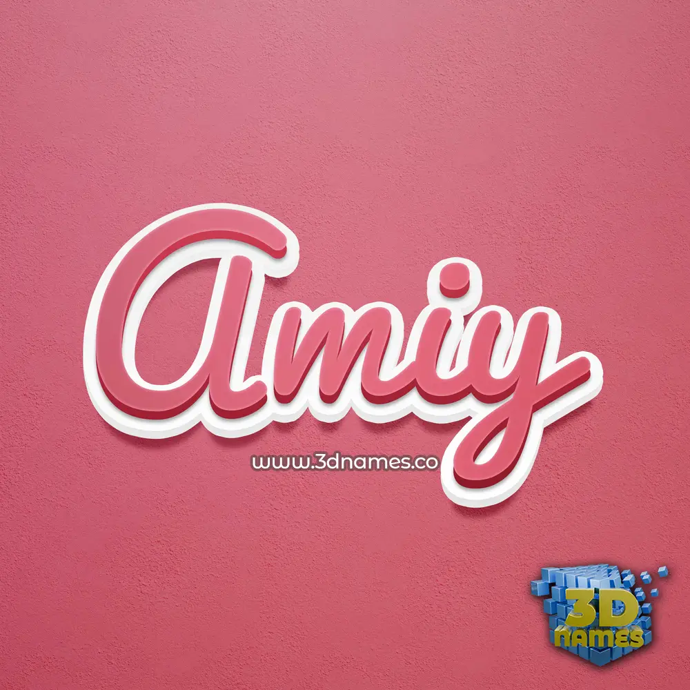 amiy in Red Scribble style - 3D name wallpaper