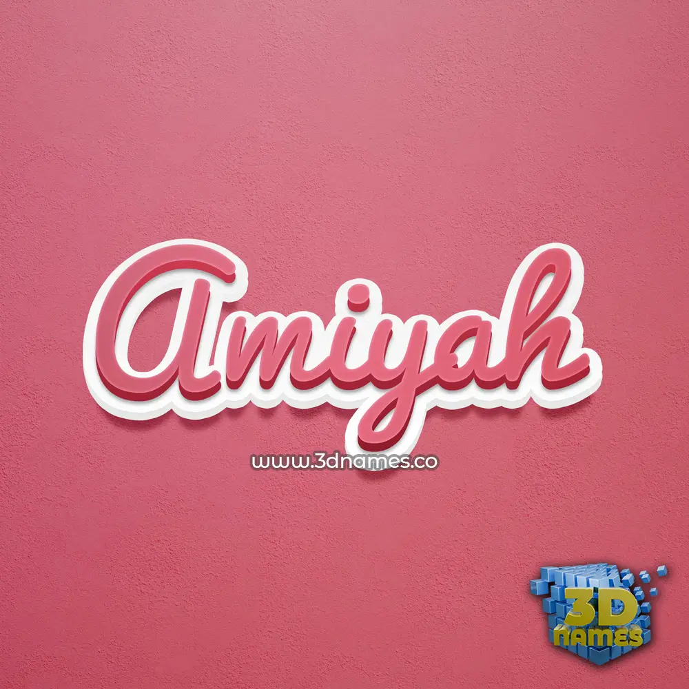 amiyah in Red Scribble style - 3D name wallpaper