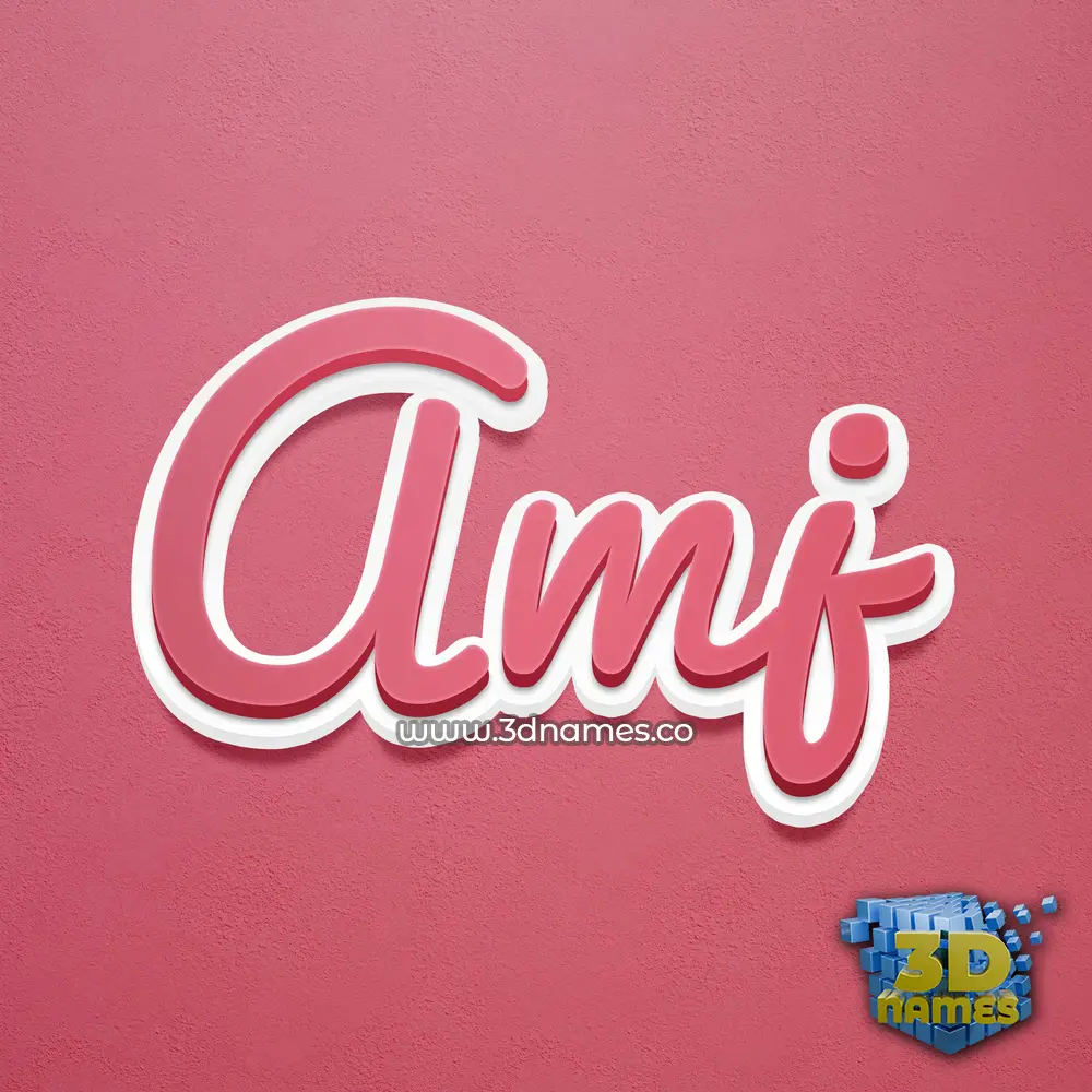 amj in Red Scribble style - 3D name wallpaper