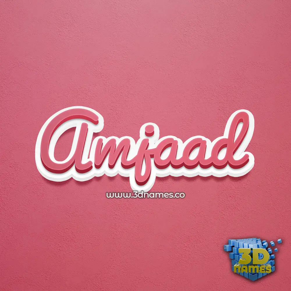 amjaad in Red Scribble style - 3D name wallpaper