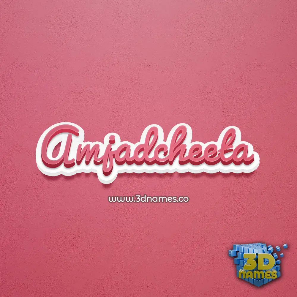 amjadcheeta in Red Scribble style - 3D name wallpaper