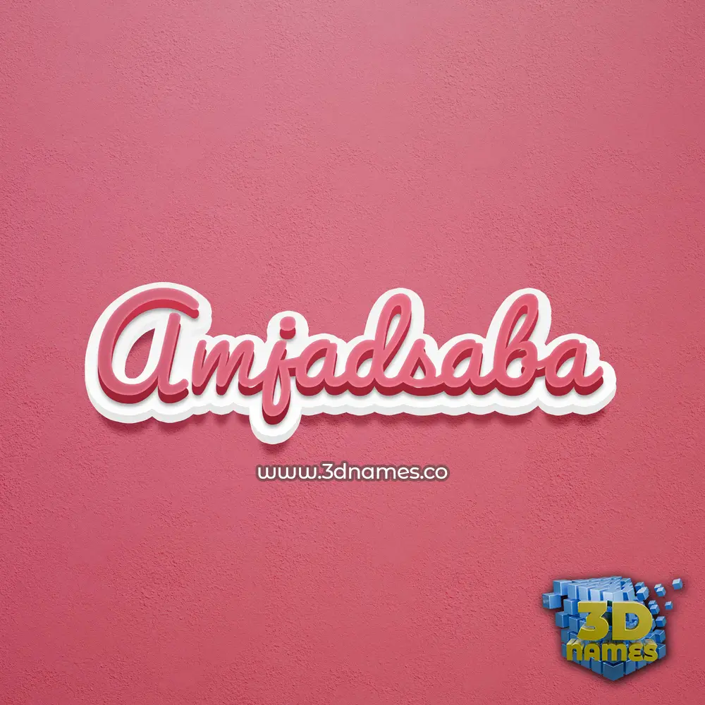 amjadsaba in Red Scribble style - 3D name wallpaper
