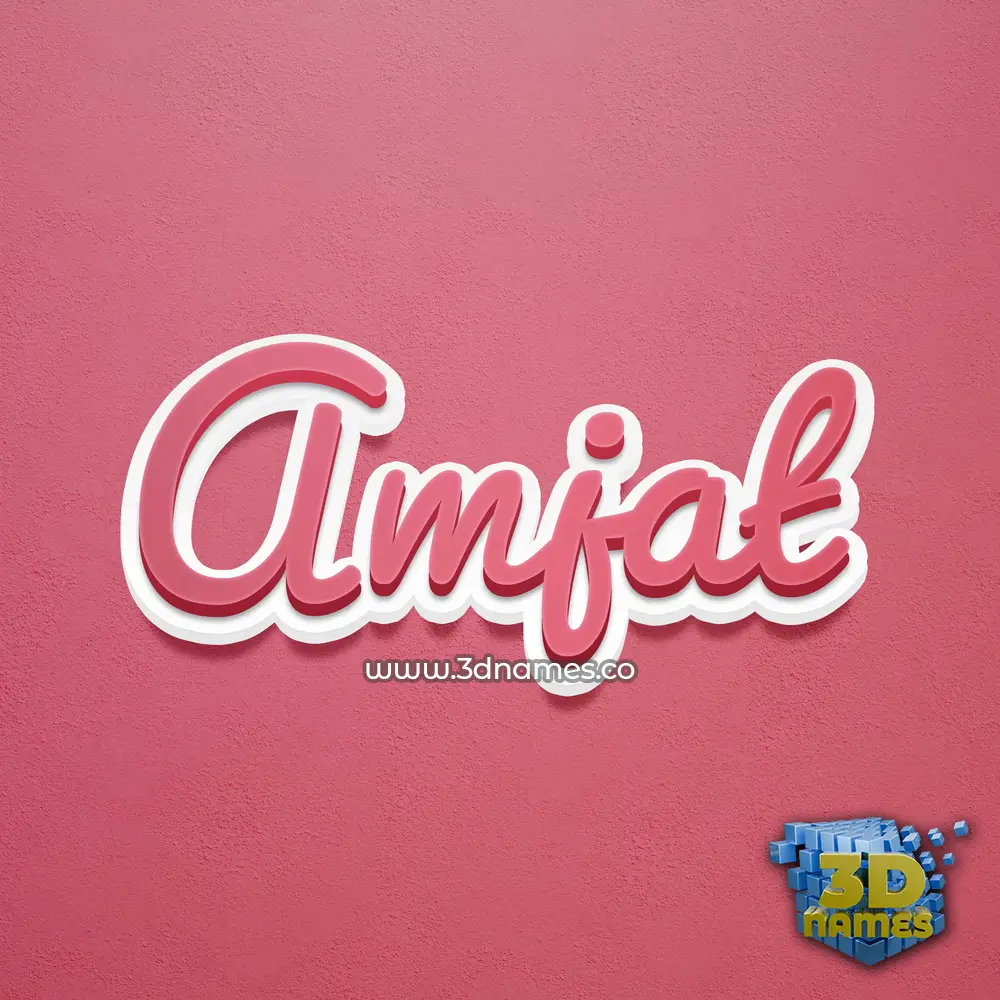 amjat in Red Scribble style - 3D name wallpaper