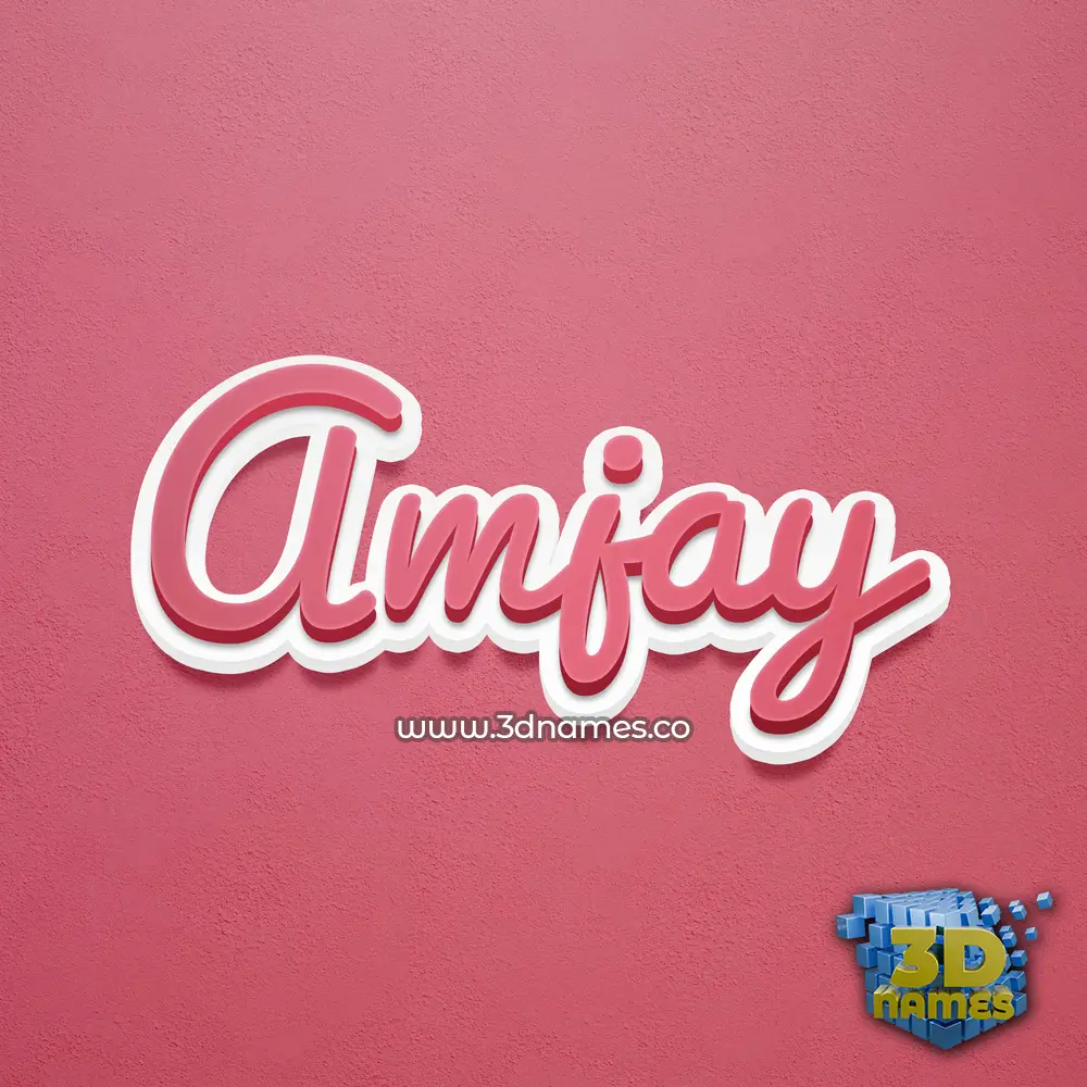 amjay in Red Scribble style - 3D name wallpaper