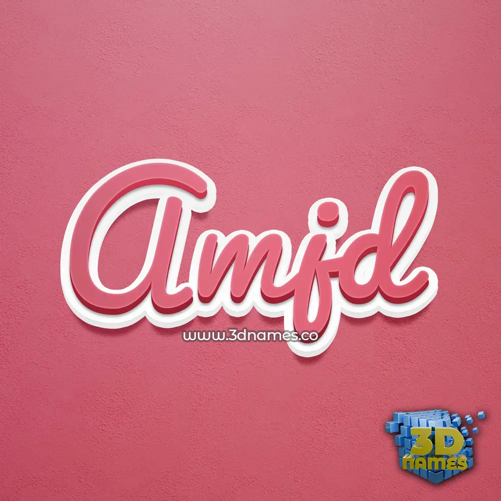amjd in Red Scribble style - 3D name wallpaper