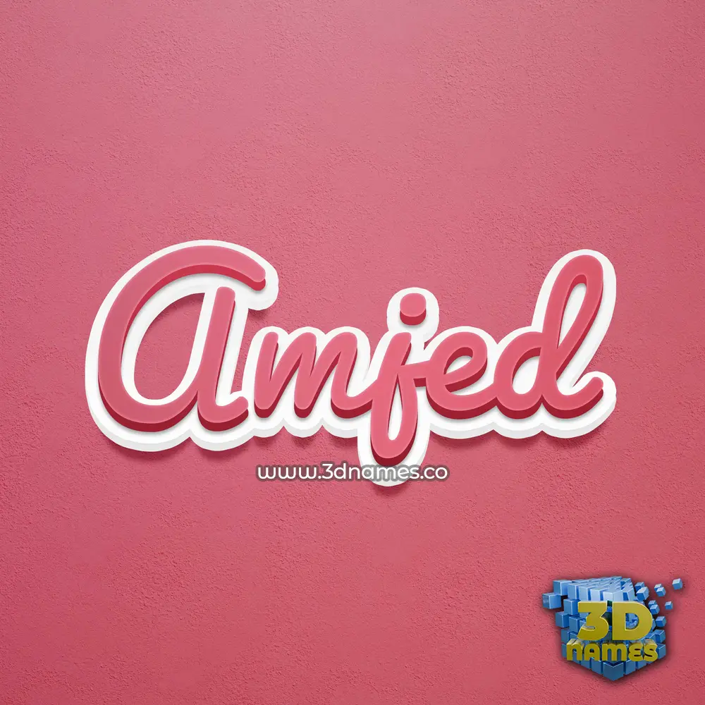 amjed in Red Scribble style - 3D name wallpaper