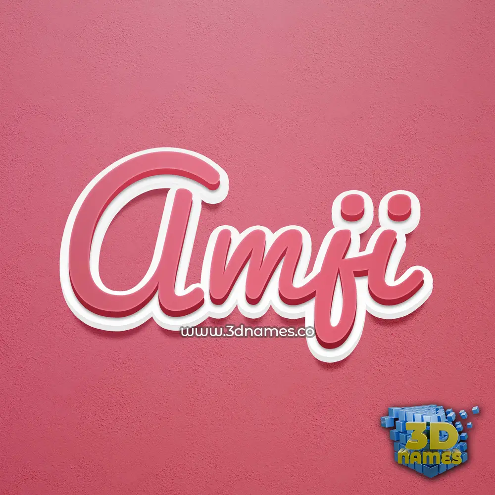 amji in Red Scribble style - 3D name wallpaper
