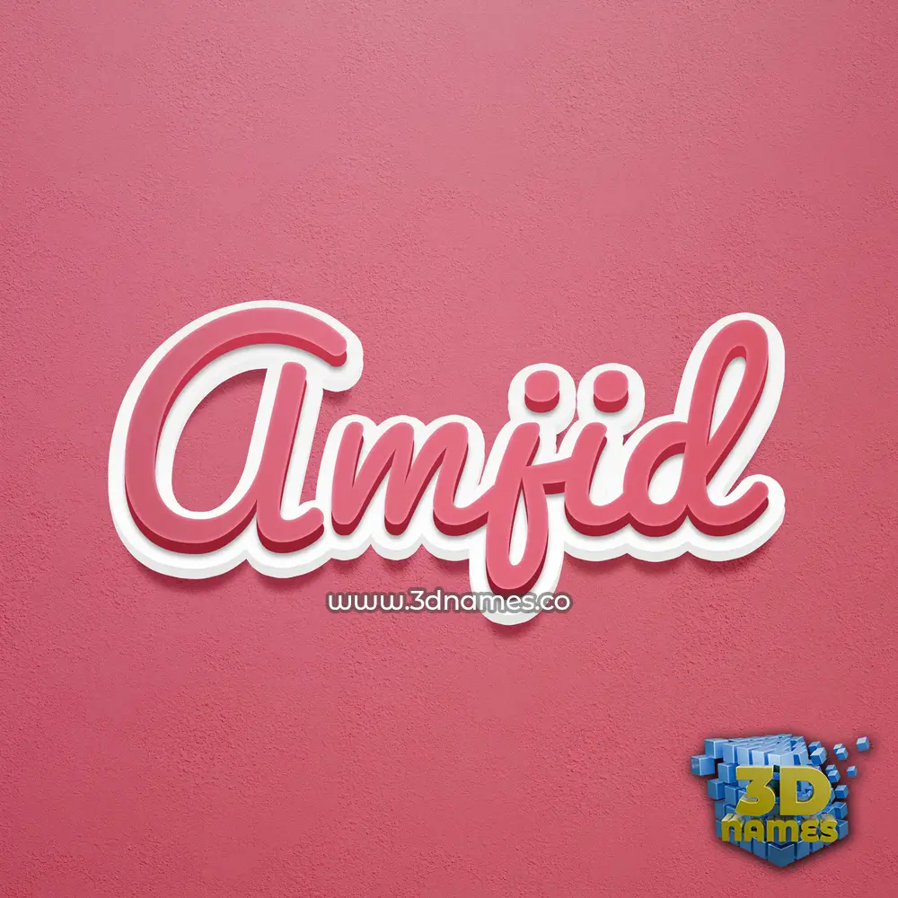 amjid in Red Scribble style - 3D name wallpaper