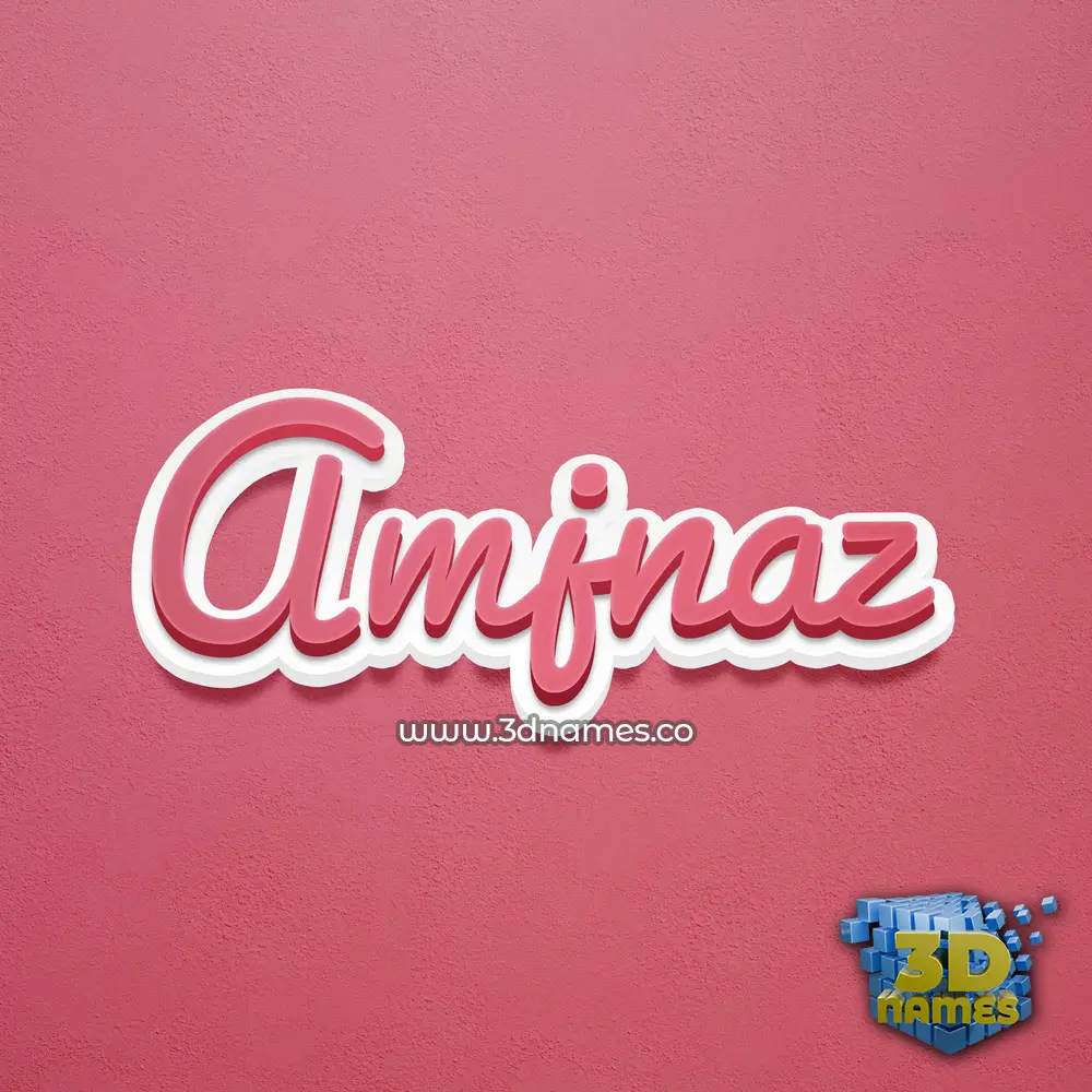 amjnaz in Red Scribble style - 3D name wallpaper