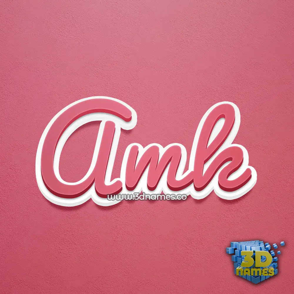 amk in Red Scribble style - 3D name wallpaper